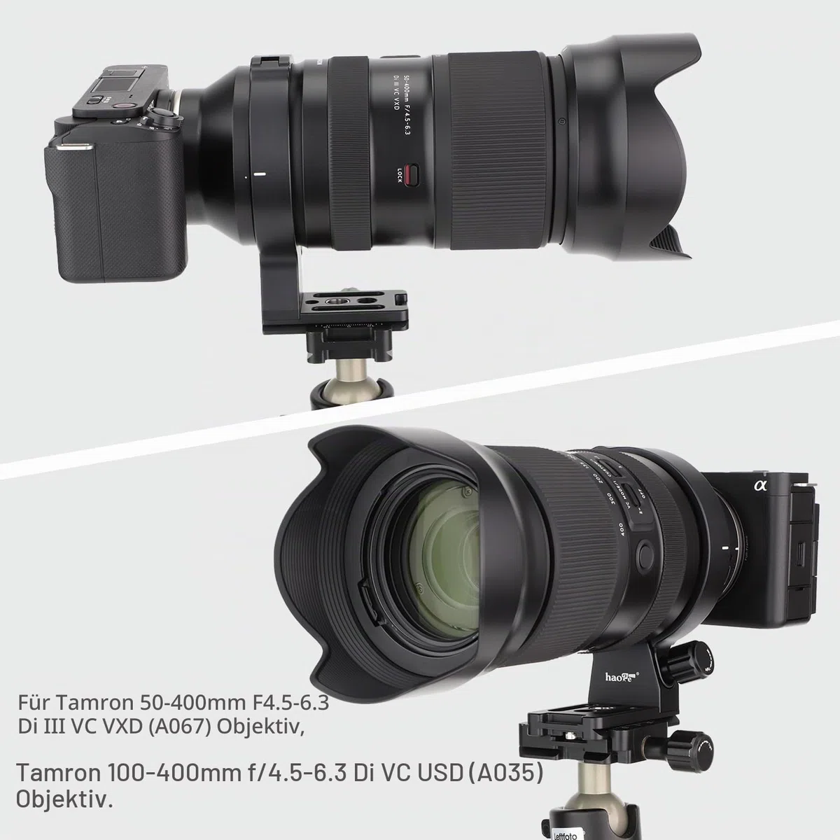 Haoge Objektivkragen für Tamron 50–400 mm A067 Objektiv mit integriertem QD-Loch, Arca-Typ, Schnellwechselplatte, Ersatz, LMR-TL540 Stativ-Halterungsring