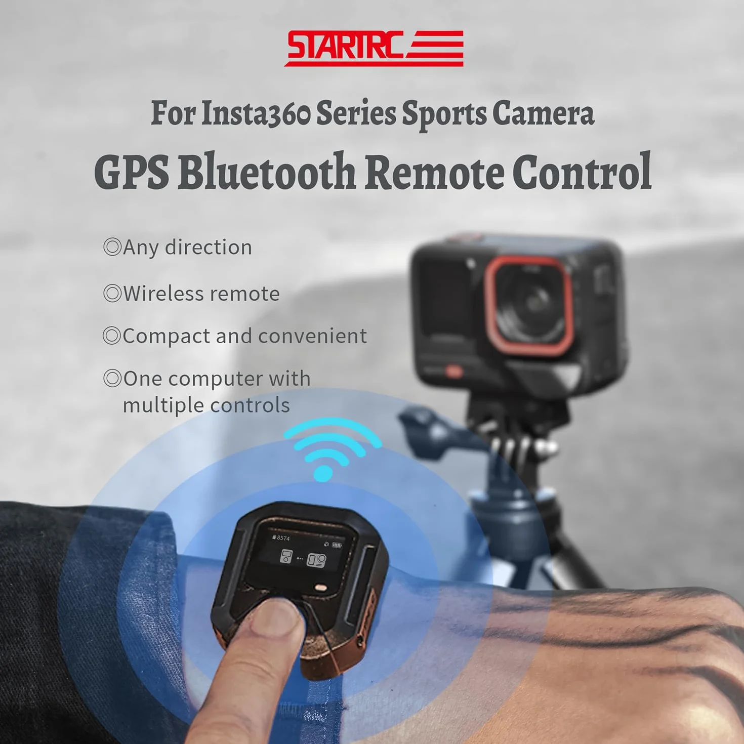 360 GPS Bluetooth Fernsteuerung Kompatibilität mit Insta 360X5/X4/ X3/ X2/ACE/ACE PR/ACE PRO 2/GO 3S Kamera