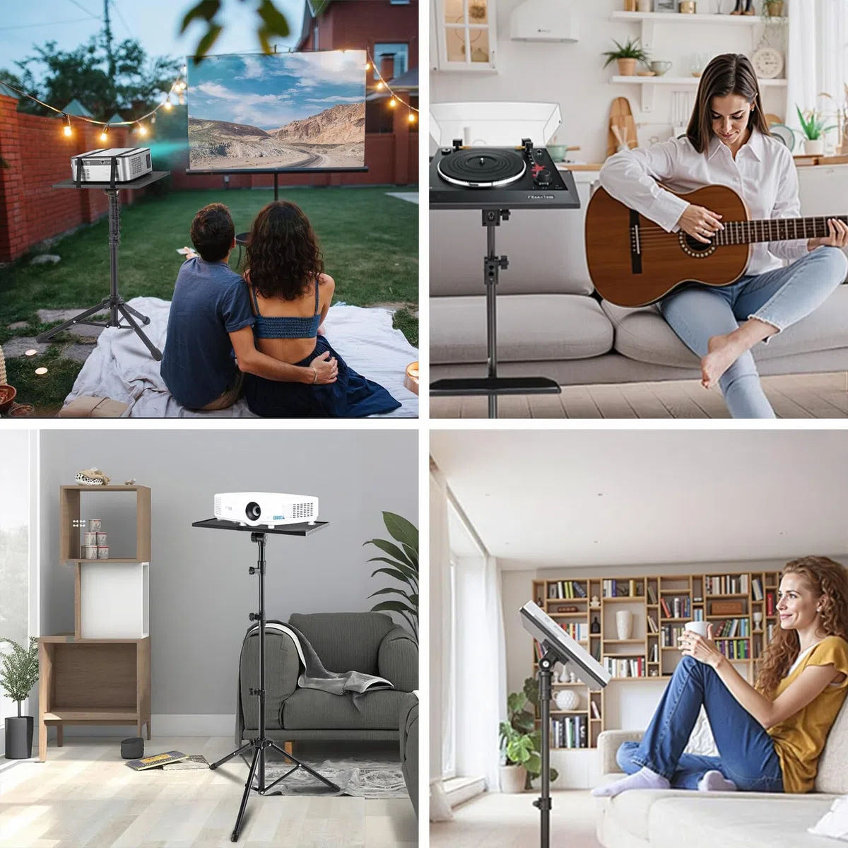 Garvee Laptop Ständer & Projektor Stativ – Höhenverstellbarer, stabiler und tragbarer Tripod für Notebook, DJ-Equipment, Beamer – Für Büro, Zuhause, Bühne, Studio – 66–160 cm – Schwarz