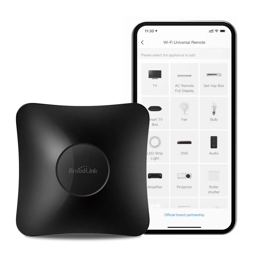 BroadLink RM4 Pro (nur 2,4GHz Wi-Fi), IR und HF Universal-Fernbedienung, All-in-One Hub, Code-Lernfunktion, für Smart Home (TV, STB, Klimaanlage, Vorhangmotor) kompatibel mit Alexa
