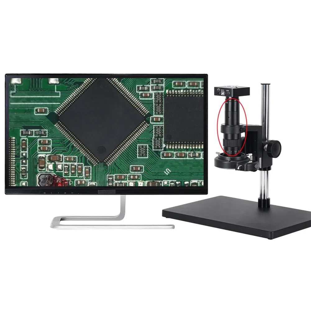 Mikroskop-Objektiv, C-Mount-Zoomobjektiv, Industriekameraobjektiv, 0,7–4,5-fache Vergrößerung, Legierungsbau, für Videoinspektion, Leiterplatte, Schmuck