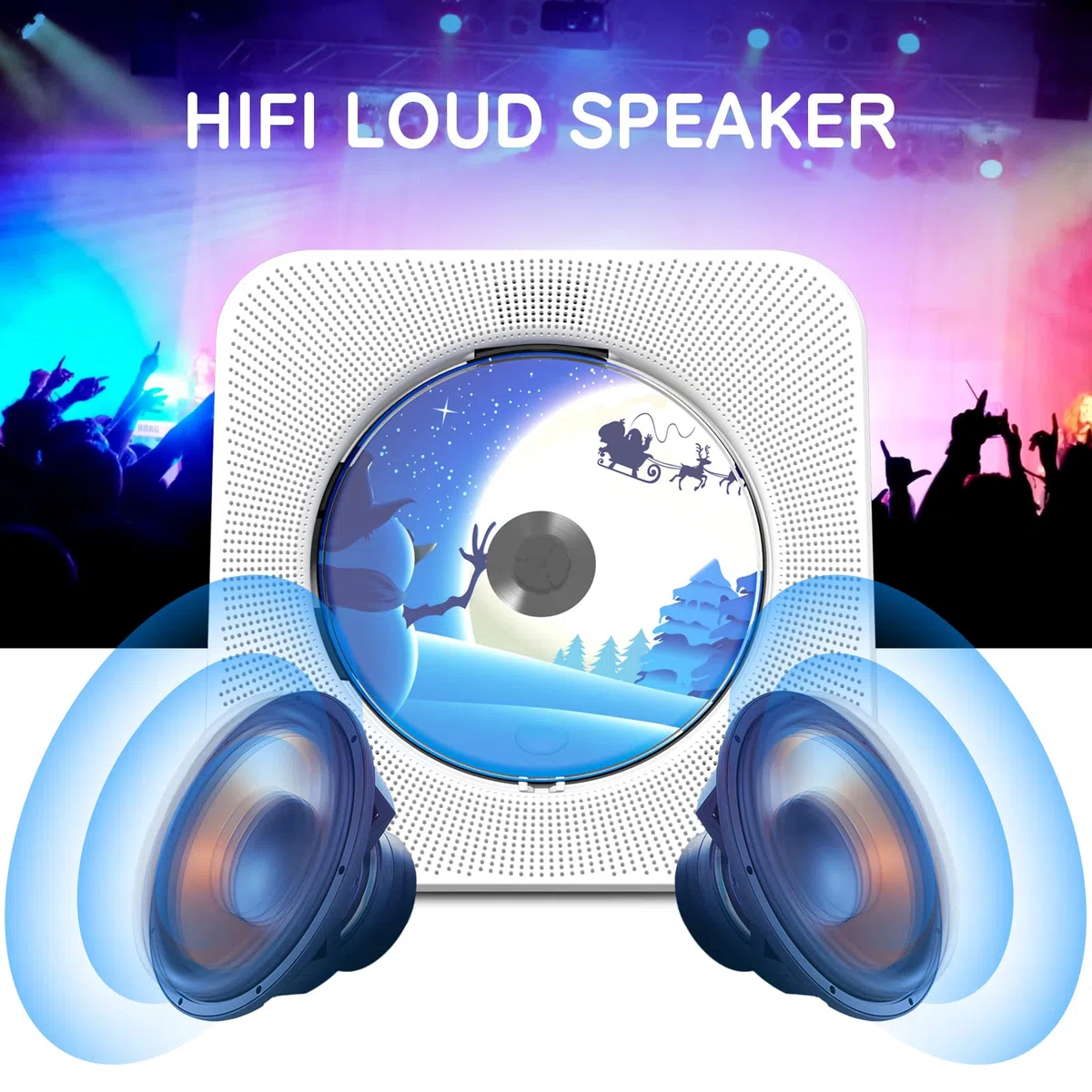 CD Player mit Lautsprecher CD-Player Bluetooth 5.0 mit Fernbedienung Staubschutzhülle Bildschirm FM-Radio Timer USB-Wiedergabe AUX-Wiedergabe Kopfhöreranschluss