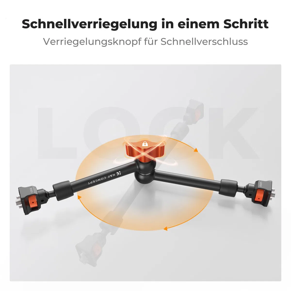 K&F CONCEPT 11 Zoll Magic Arm mit Super Clamp, Kamera Halterung für Käfig Monitor LED Licht Action-Kamera, 2 KG Belastung