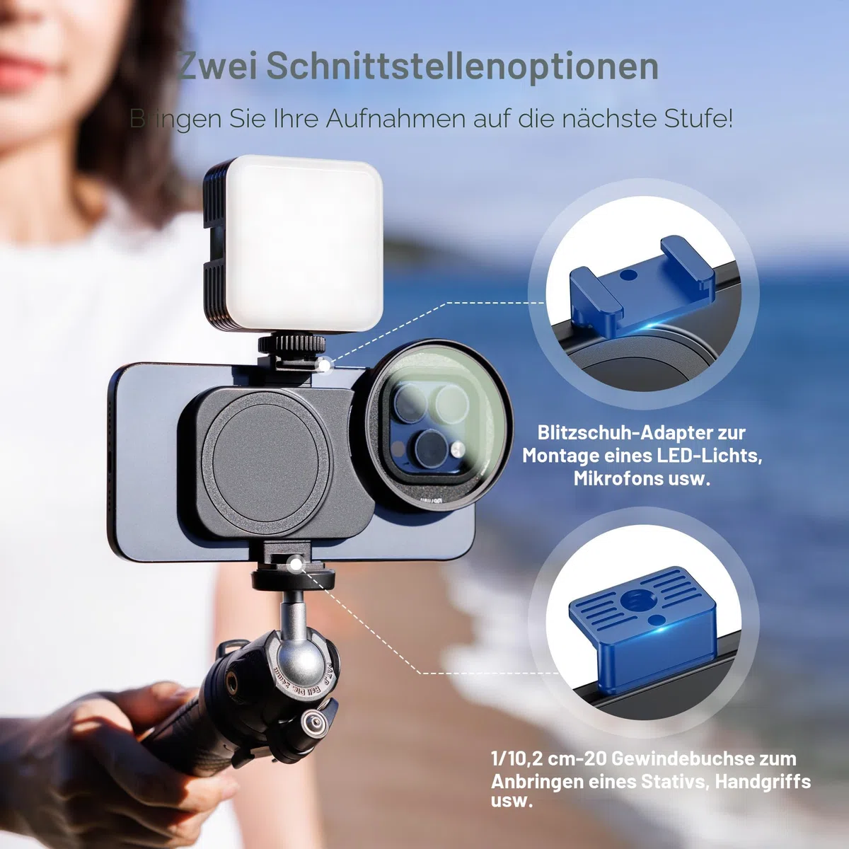JJC 67mm Magnetischer Handy Filter Halterung Adapter für iPhone 17, 17 Pro Max/Pro/Plus, 16, 16 Pro Max/Pro/Plus, 15, 15 Pro Max/Pro/Plus, 14, 14 Pro Max/Pro/Plus, Magnetisch Filter Clip