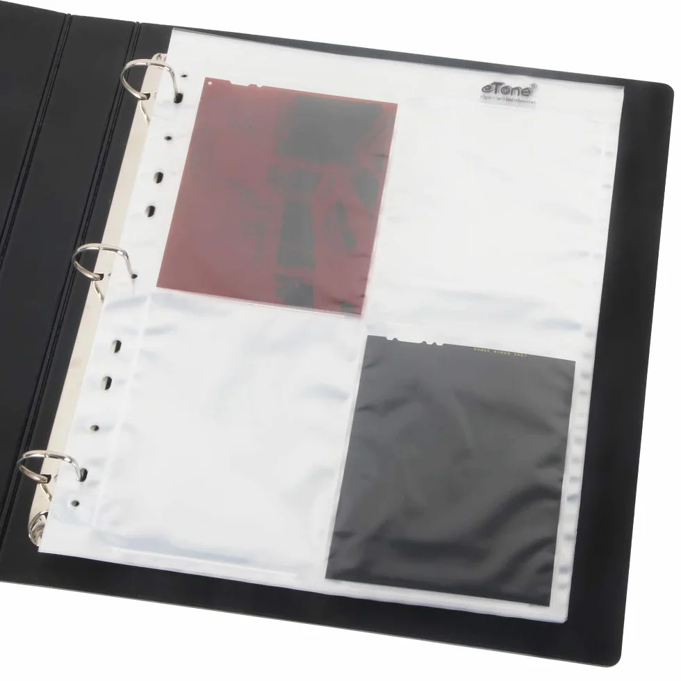50x Säurefreie Tasche für 4x5 Film Fotoalbum Aufbewahrungsblätter Seiten Archivnegativ SW