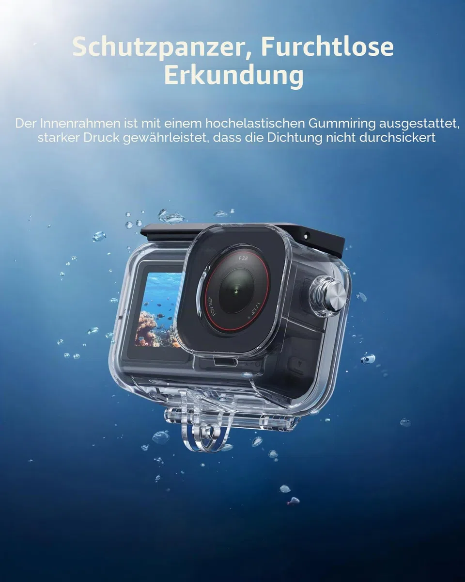 TELESIN wasserdichte Hülle Set für DJI Action 6, Unterwassergehäuse mit Schwimmender Selfie Stick & Schnellwechselhalterung, 60M/196FT Tauchgeeignet für Schnorcheln & Tauchen, Action 6 Zubehör
