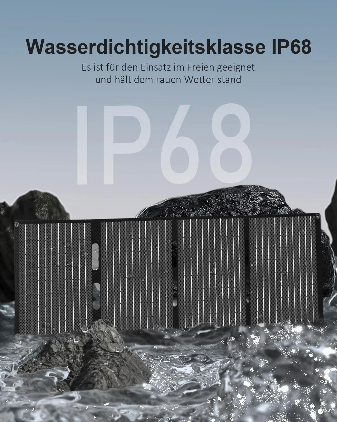 ELECAENTA 40W ETFE Solar Ladegerät Faltbar Solarmodul 3-Port, 18V DC/USB/USB-C PD30W, Tragbare Solarpanel Ladegerät IP68 Wasserdicht für iPhone, Andriod Handy, Tablets, Powerstation
