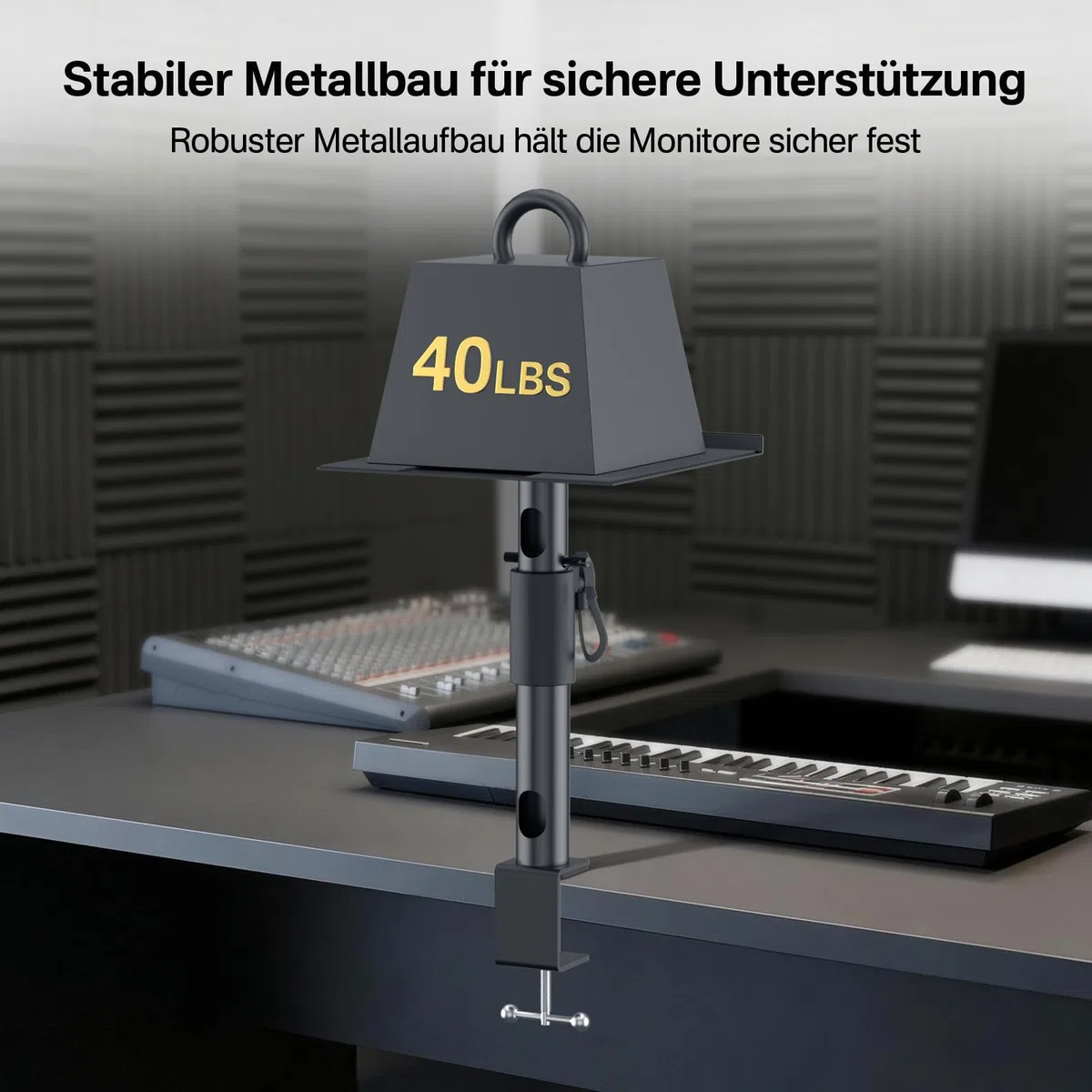 Paar Tischlautsprecherständer für Edifier, KRK, Klipsch, Polk, Sony und weitere Regallautsprecher, höhenverstellbar, neig- und schwenkbar, Studiomonitorständer für PreSonus, JBL Wr Kopfhörerhalter