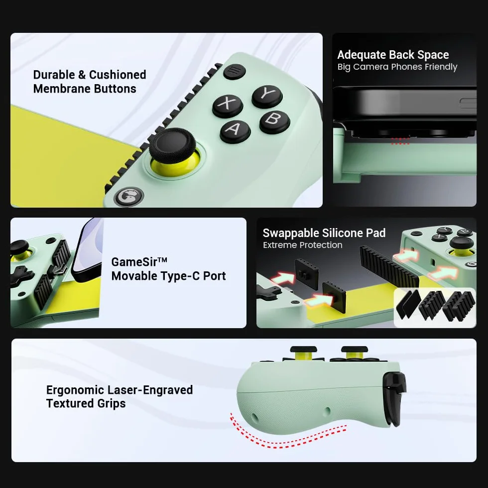 GameSir X5 Lite Mobile Gaming-Controller für Android, iPhone 15/iPhone 16-Serie, iPad Mini 6/7 (USB-C), PC Controller mit Hall-Effekt-Sticks für Call of Duty, Genshin Impact, Minecraft