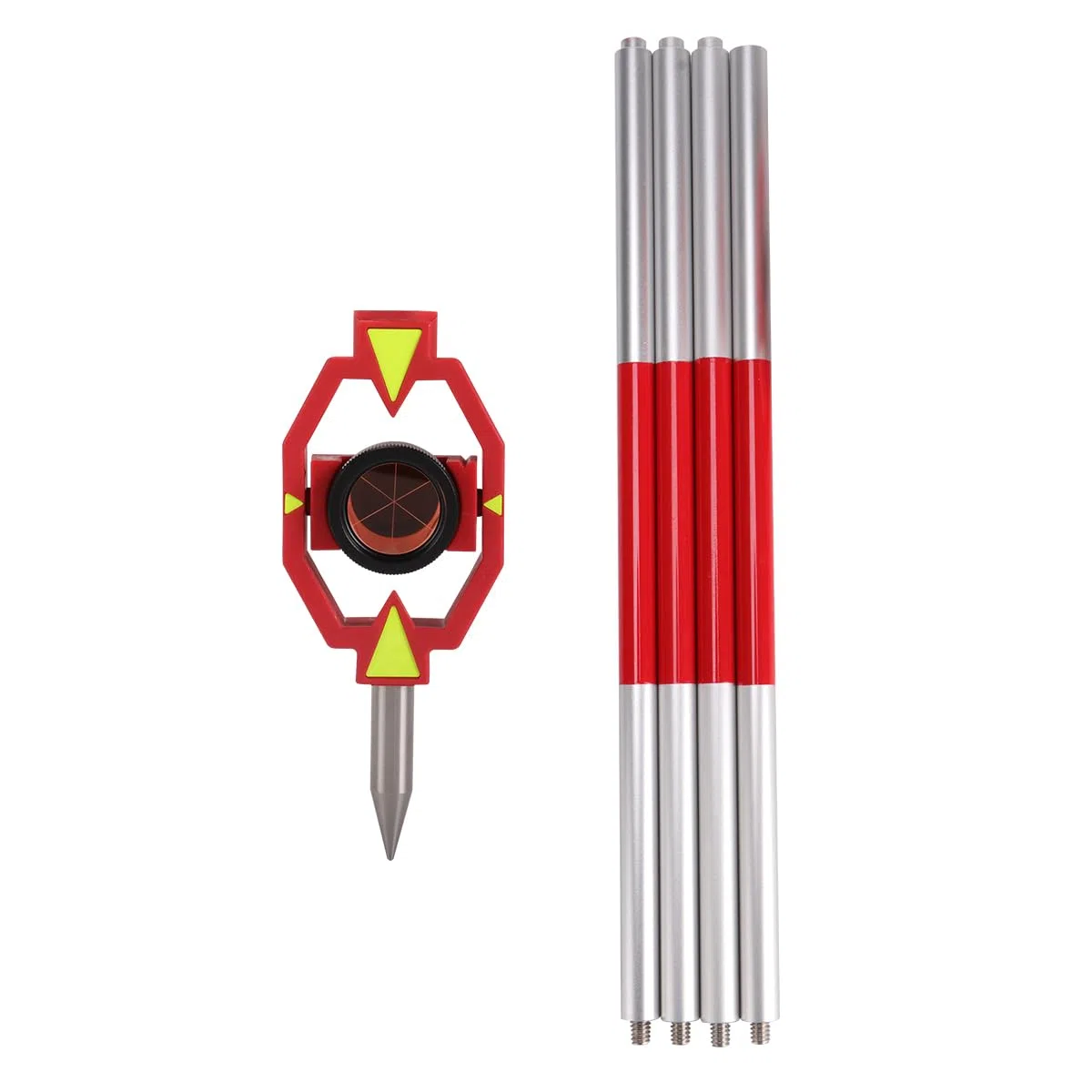 Mini Prisma mit 4 Polen, VermessungsPrisma Miniprisma für Swiss-style Gesamtstation Vermessungsprisma Konstant 17,5mm Offset