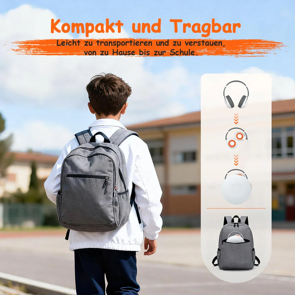TONOSHARK Kopfhörer Kinder Bluetooth | Noise Cancelling Kopfhoerer Kinder | 60h Spielzeit, Leicht über Ohr Kinderkopfhörer Bluetooth Mit Mikrofon (Weiß) - Für Schule/Reisen | Inkl. Tragetasche (Weiß)