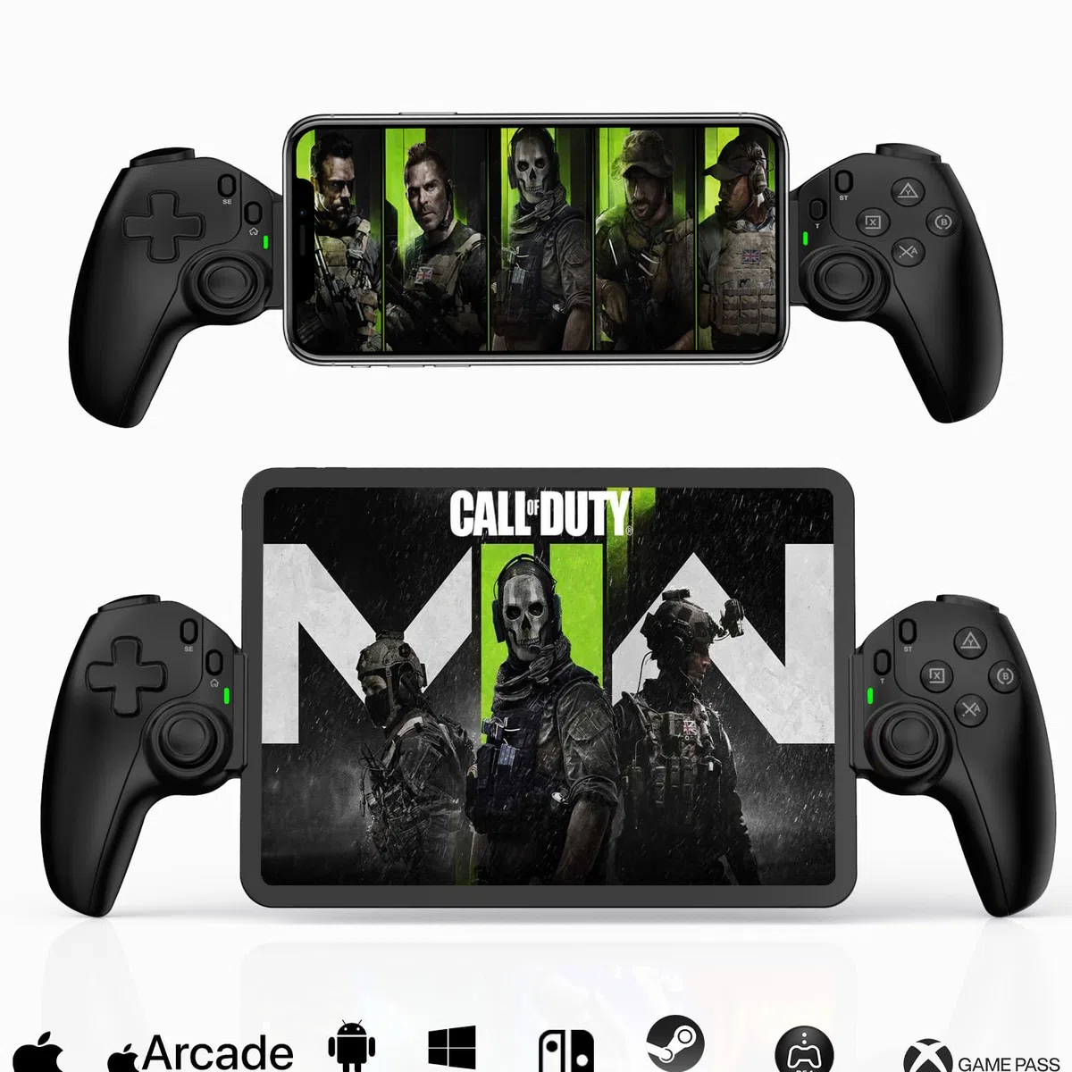 Megadream Handy Controller für iPad/Tablet (5-11in kompatibel), Handheld Gamepad für PS3/PS4/Xbox/PC, Cloud Gaming mit Hall-Effekt-Joysticks&Trigger,2 Programmierbare Rücktasten (Schwarz)