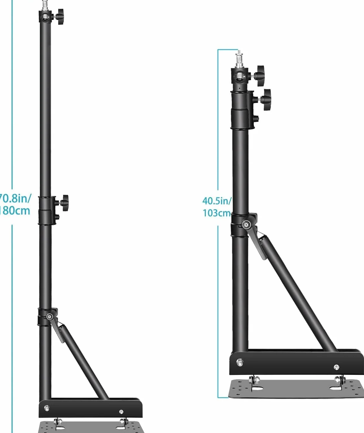 NEEWER Wandmontage Boom Arm mit Dreieck Basis für Fotografie Studio Video Stroboskop Licht Monolight Softbox Schirm Reflektor, 180 Grad Rotation, Max Länge 70,8 Zoll/180cm (Schwarz)