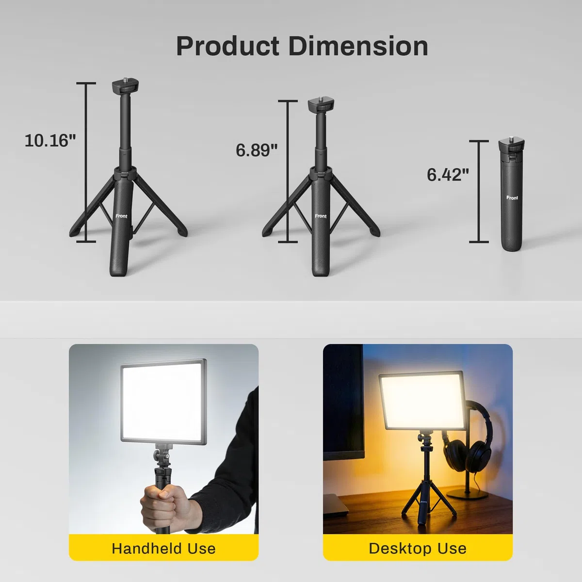 RaLeno LED Videoleuchte, Dimmbare 2500-6500k CRI95+ mit LCD-Display Eingebaute 8000mAh Batterie Video Licht für Tisch Kleinwinkelaufnahmen/Videokonferenzbeleuchtung/Spielestreaming/YouTube Fotografie