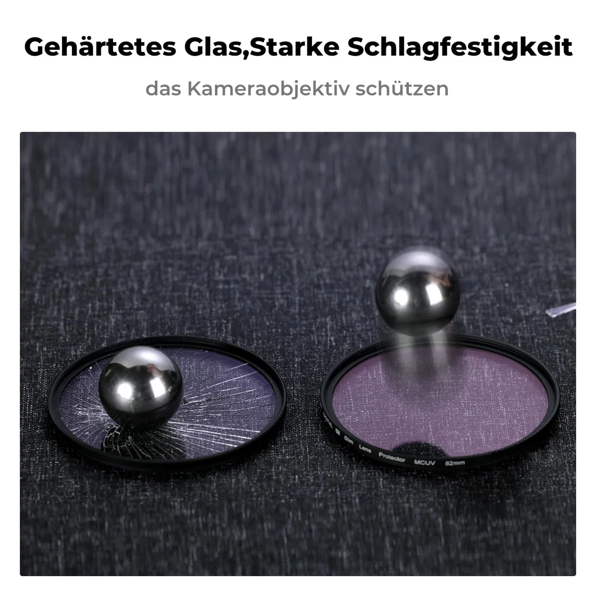 K&F CONCEPT UV Filter 82mm,9H Härte Schutzfilter,Sturzschutz (Nano Xcel)