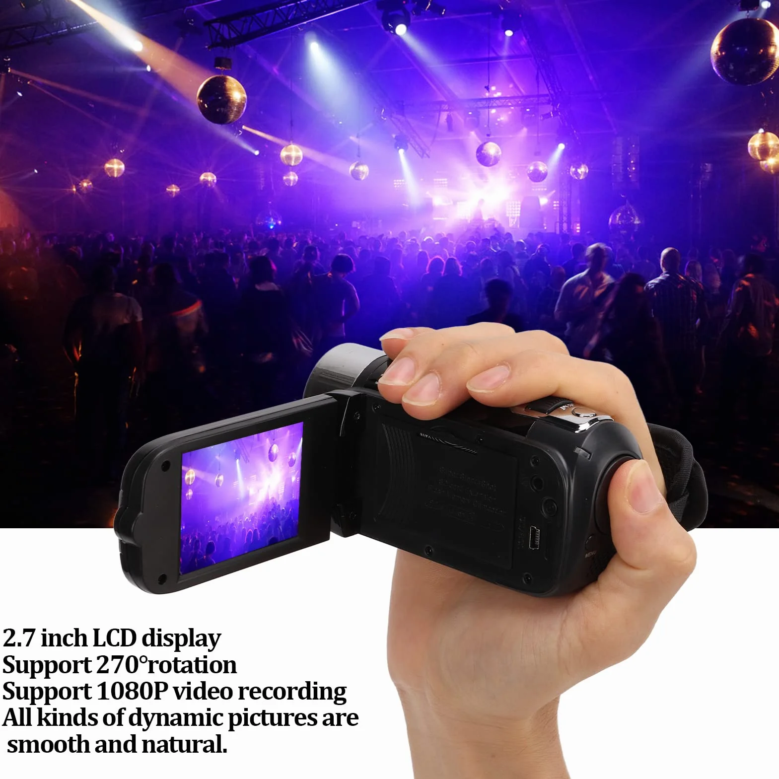 Videokamera-Camcorder Full HD 4K 48MP Kamerarecorder 2,7-Zoll-LCD-Display, 16-facher Zoom, USB-Schnittstelle, Eingebauter Blitz, 4K-Digital-Camcorder mit 1/4-Z