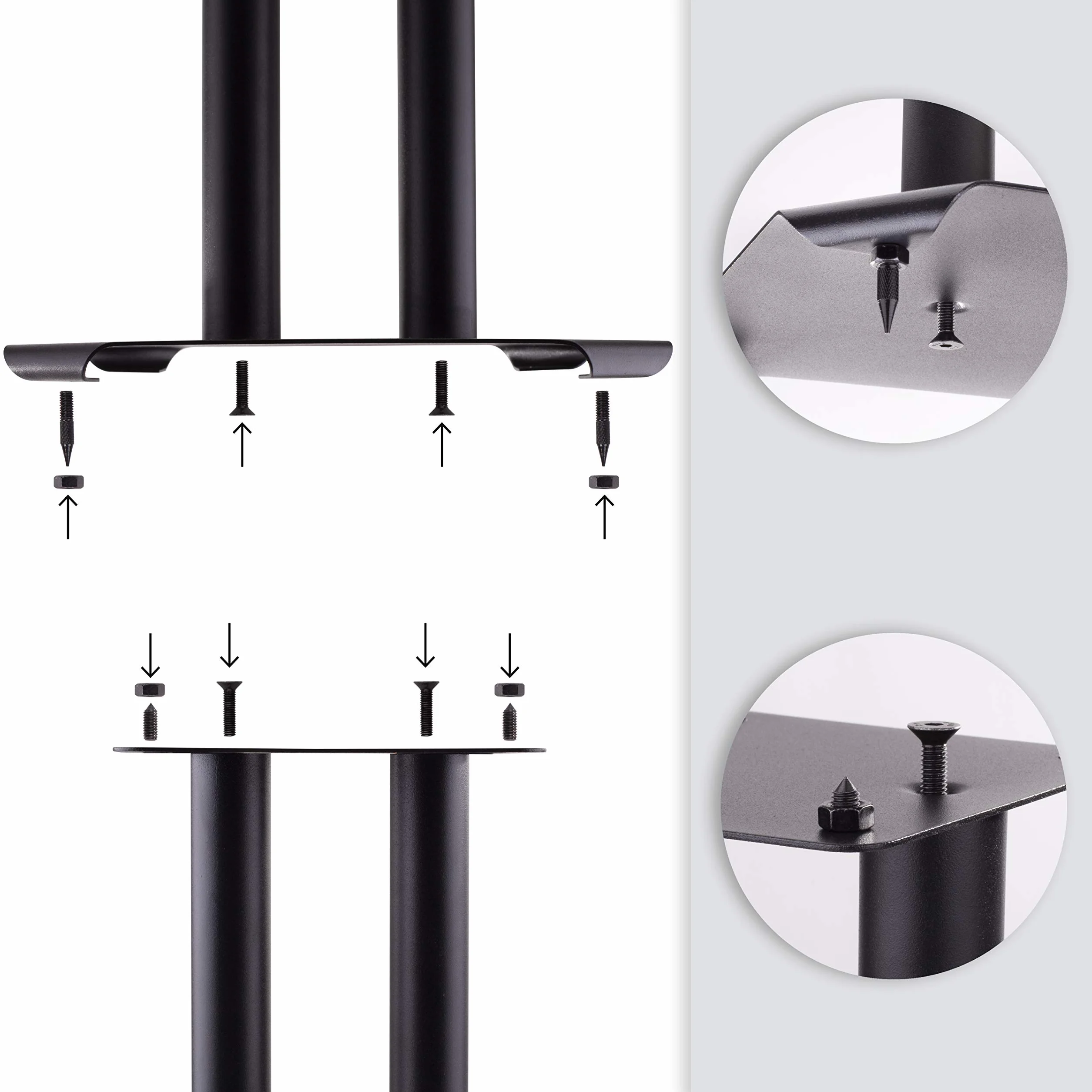 Duronic SPS1022-60 Universal Lautsprecherständer, Höhe 60cm, Heimkino Boxenständer für Surround Sound, 15kg Tragfähigkeit, für Satteliten Lautsprecher