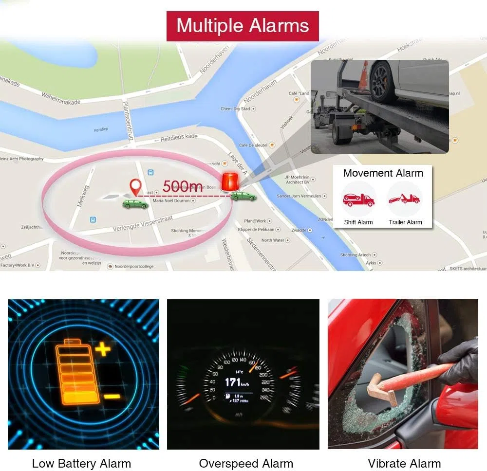 Winnes GPS Tracker 4G TK905, GPS Tracker Auto 5000mAh IP58 Wasserdicht mit kostenloser App/PC Plattform, kein ABO, Echtzeit-Tracking Anti-Verlust Tracker für Auto Motorrad