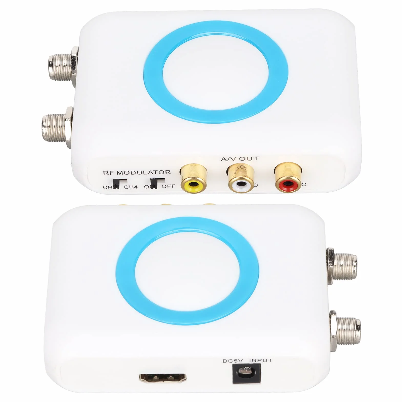 Dioche Koaxial-zu-HDMI-Adapter Koaxial-zu-HDMI-Adapter für Fernseher Abs Hdm66 Hd-Modulator Unterstützt Pal Ntsc-Format Ausgang zu Rf-Modulator für Heimfernseher-Ersatz