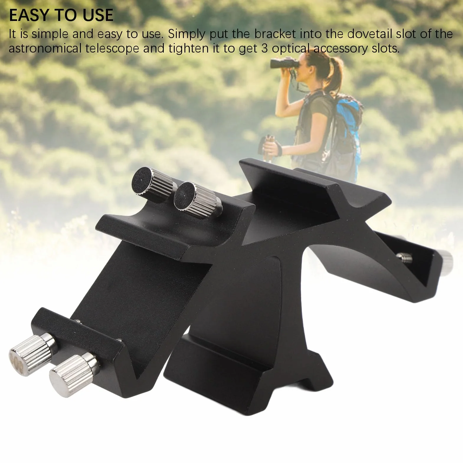 Astronomisches Teleskop-Rack mit 3 Steckplätzen, Feste Steckplätze, Dreifach-Sucherfernrohr-Montagehalterung aus Vollmetall, Einfache Installation, Stabil und Leicht, Mehr