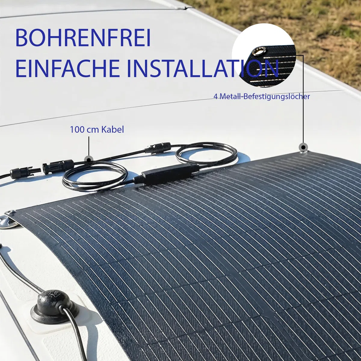 HOMCOM Solarpanel 100W 18V Tragbares Outdoor Solarladegerät mit 2 USB, LCD-Anzeige IP67 Wasserdicht Solar-Ladegerät für Auto, Boot, Wohnmobil, Camping Outdoor