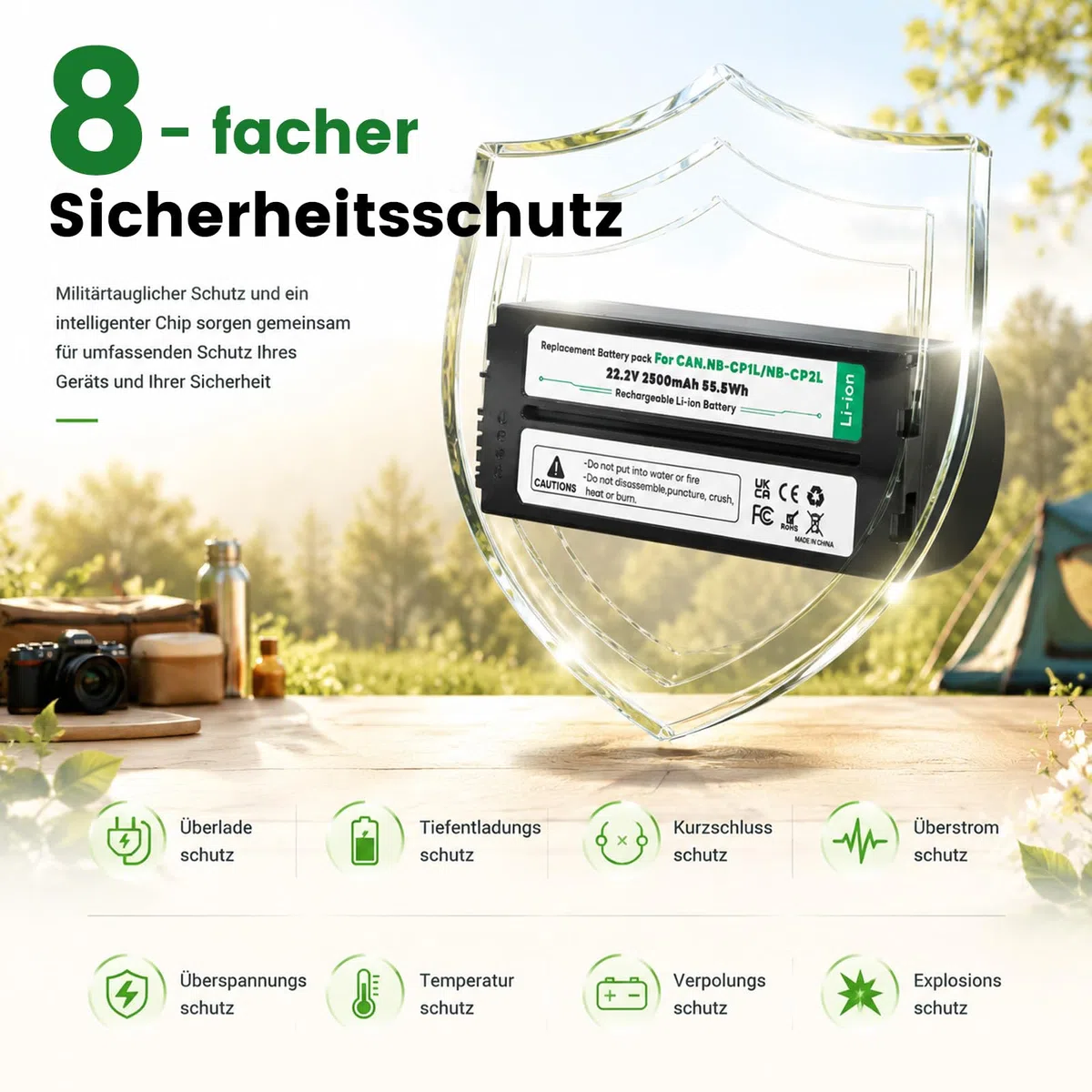 2026 Upgrade 2500mAh NB-CP2L CP1L Akku + Ladegerät Adapter für Canon Fotodrucker Selphy CP1500, CP1300, CP1200, CP910, CP900, CP820, CP810, CP800, CP520, CP510, CP500, CP100