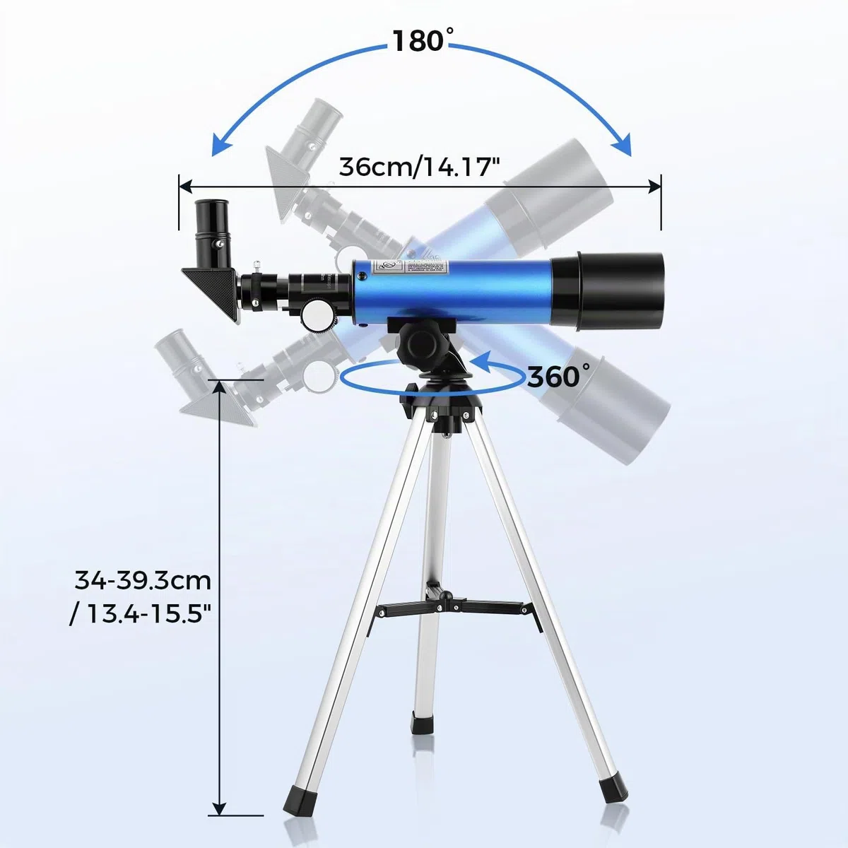 Cowiewie Teleskop für Kinder Teleskope Outdoor Weltraum Astronomie Anfänger Enthält Zwei Okulare Tragbares Refraktor Spektiv mit Stativ Geschenke