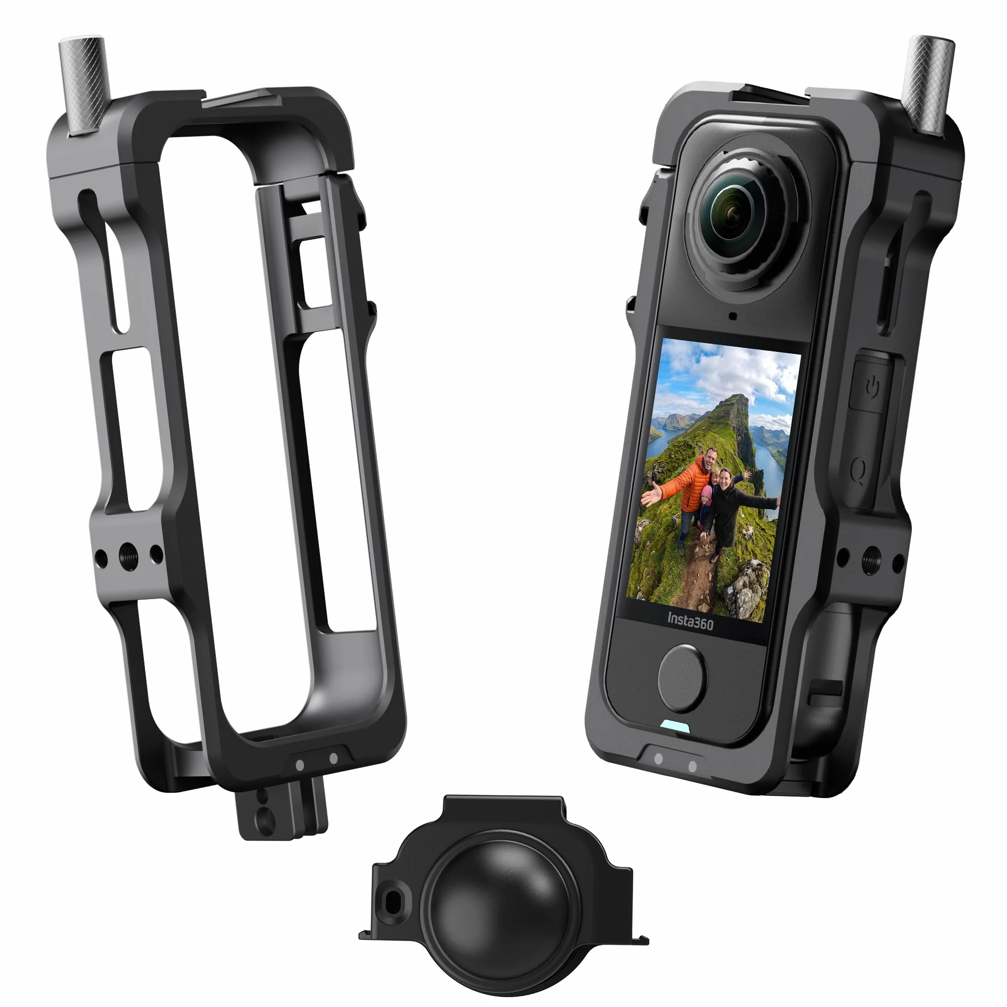 Amazear Käfig Metall-Schutzgehäuse für Insta360 X4 Air Zubehör, Insta 360 X4 Air Multifunktions-Gestell, robuster Aluminiumrahmen mit Schnellverschluss