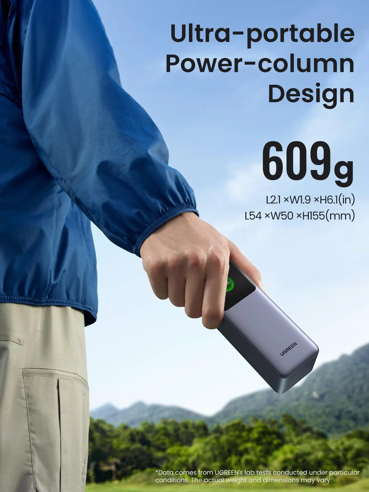 UGREEN Nexode Pro Powerbank 25000mAh 200W, 2X USB-C+1x USB-A | USB-C Port max. 140W (PD3.1), TFT Display, für Reisen/Büro, Laptop/Handy-Aufladung, Kompatibel mit MacBook, iPhone
