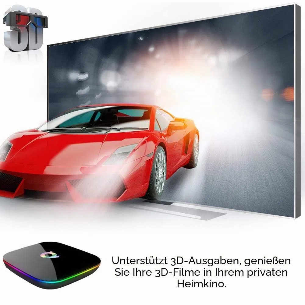Android 10.0 TV Box, Q Plus TV Box mit 2 GB RAM 16 GB ROM H616 Quad Core Cortex-A53 Prozessor Android Box, unterstützt HD 6K 3D 2,4 GHz WiFi 10/100m Ethernet