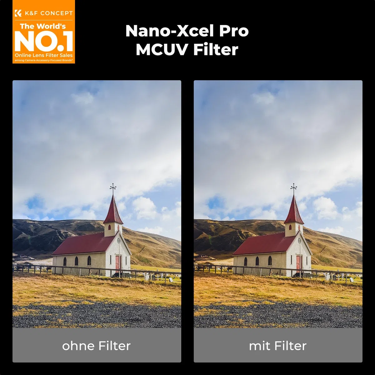 K&F CONCEPT UV Filter 82mm,0,15% Ultra-niedrige Reflexion & HD Bild bei 1200mm-Super-Teleobjektive,Flaggschiff-MCUV Filter Schutzfilter （Nano XPRO Serie）