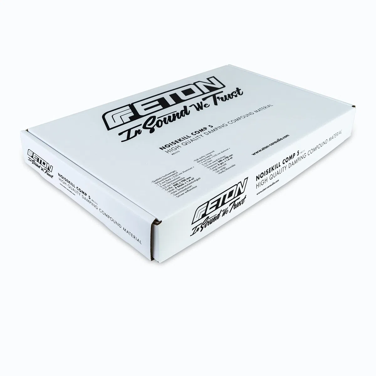 ETON NOISEKILL COMP 5: Selbstklebende Alu-Butyl Dämmmatten, High-End Dämmmaterial, Anti Dröhn Lärmschutz, Schalldämmung und Schallschutz für Autos, ca. 5,0 mm, 4 St., 500 x 700 mm