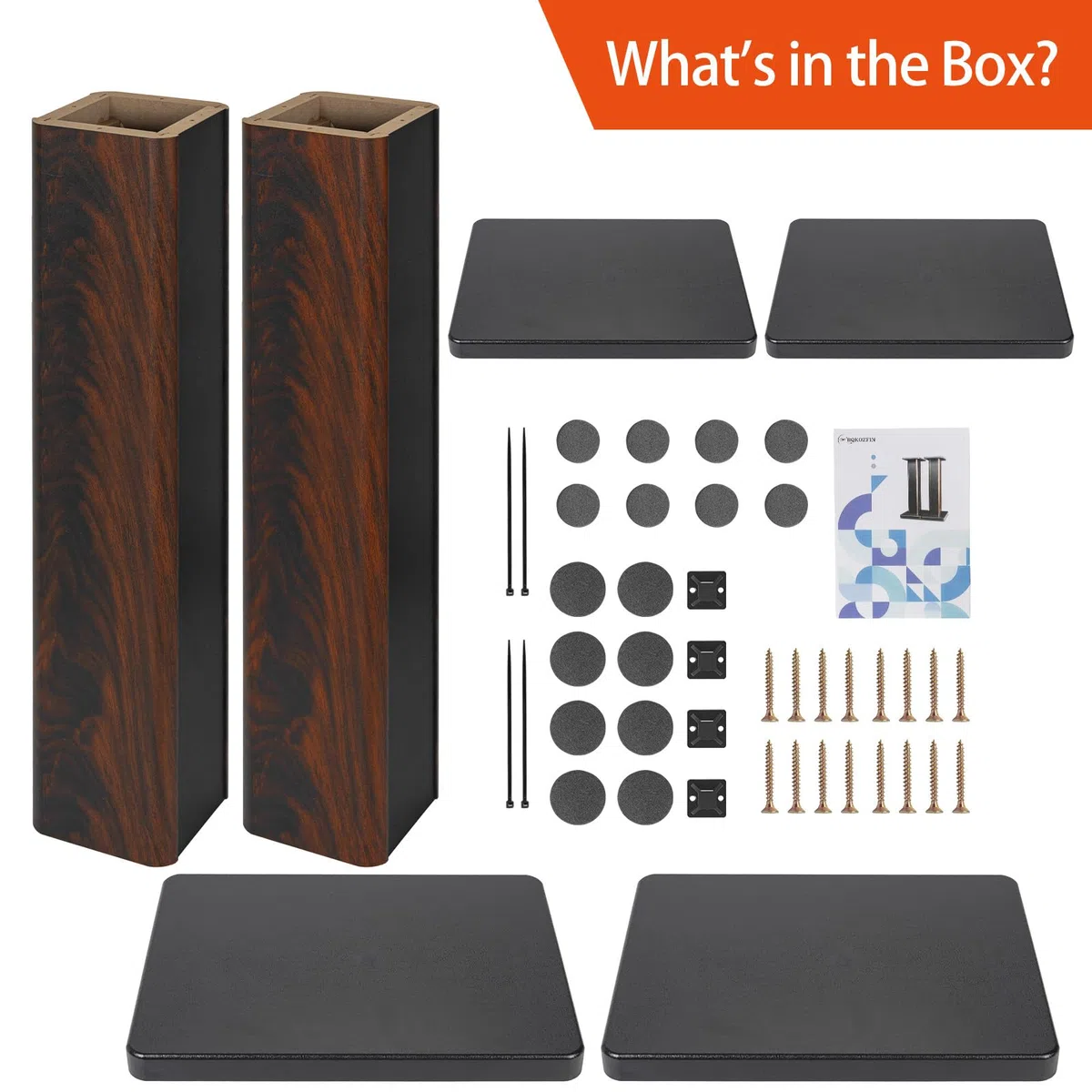 OUUTMEE 70 cm (28 Zoll) Lautsprecherständer aus Holz – Robuste HiFi-Lautsprecherständer für Heimkino,Universelle Standlautsprecherhalterung für Bücherregale mit sandbefüllbarem Design (2er-Set)