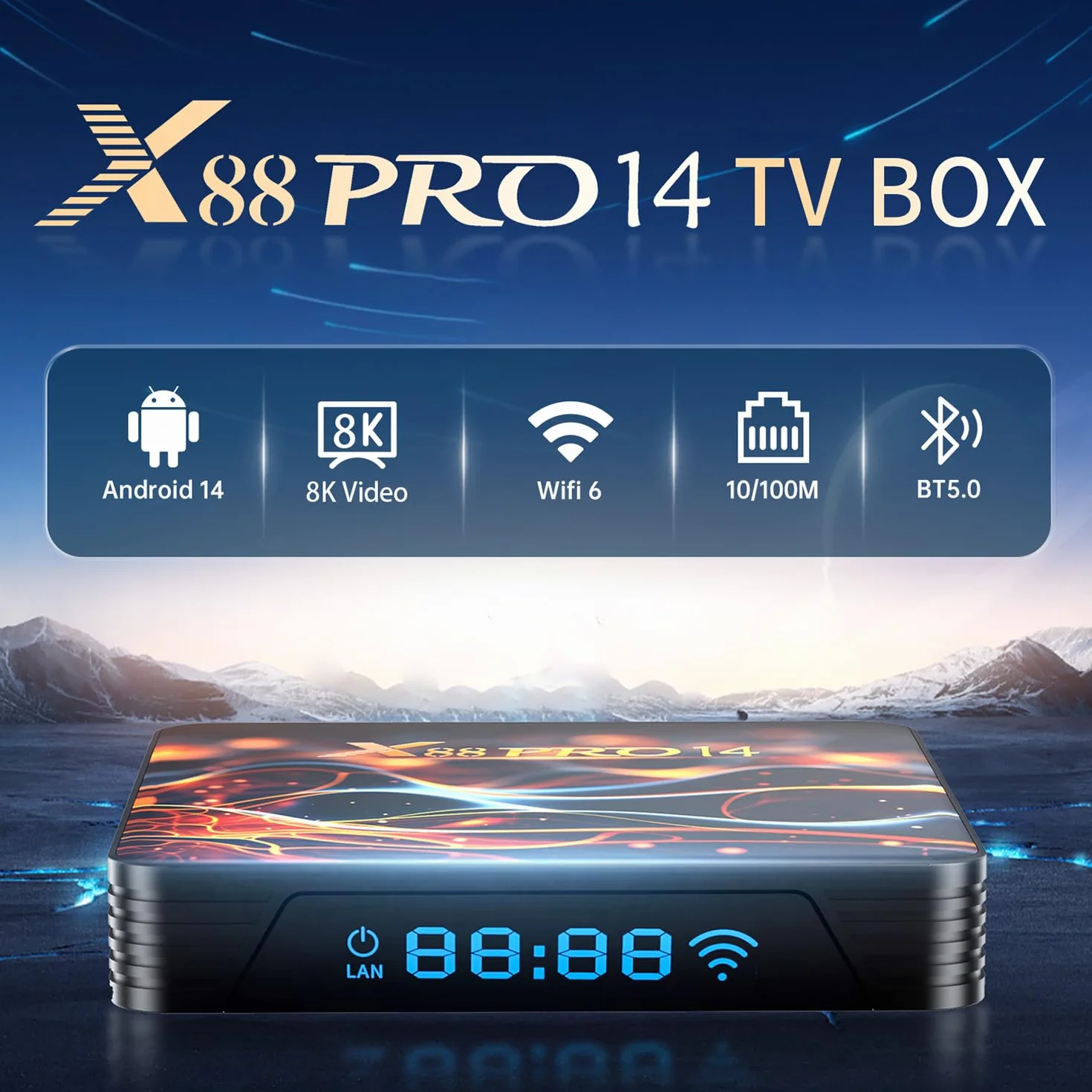 GREVA 8K Android 14.0 TV Box 2025, Android Box 2GB RAM 32GB ROM, Internet TV Box RK3518 Chipsatz Unterstützung 2.4GHz/5.0GHz Dual WiFi6 HDR10 BT5.0 USB3.0 Ethernet LAN 3D HD Smart TV Box Bluetooth