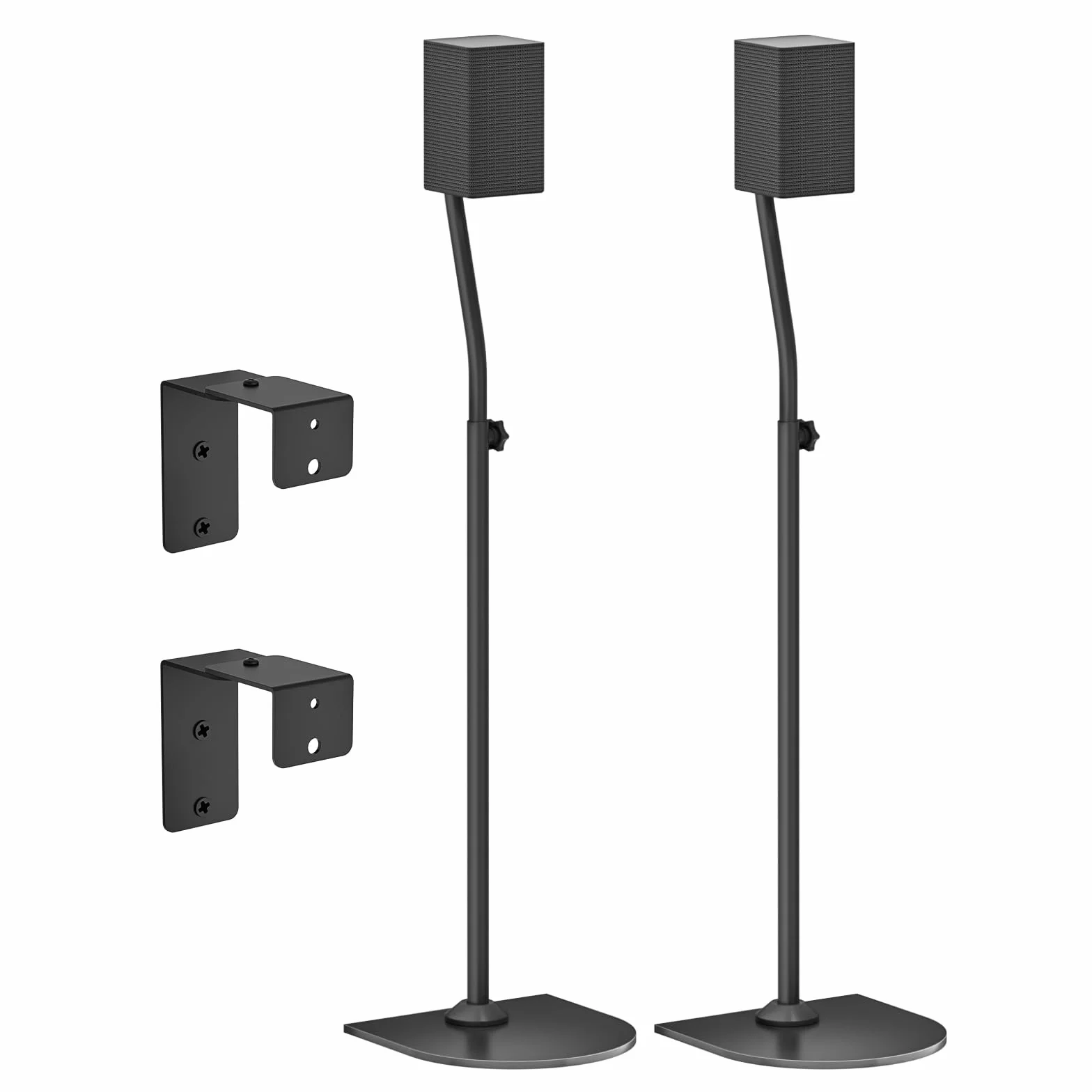 Lautsprecherständer-Paar für Samsung-Lautsprecherständer und Wandhalterung – 33" bis 42" höhenverstellbarer Bodenlautsprecherständer für Samsung Surround Sound-Rücklautsprecherständer