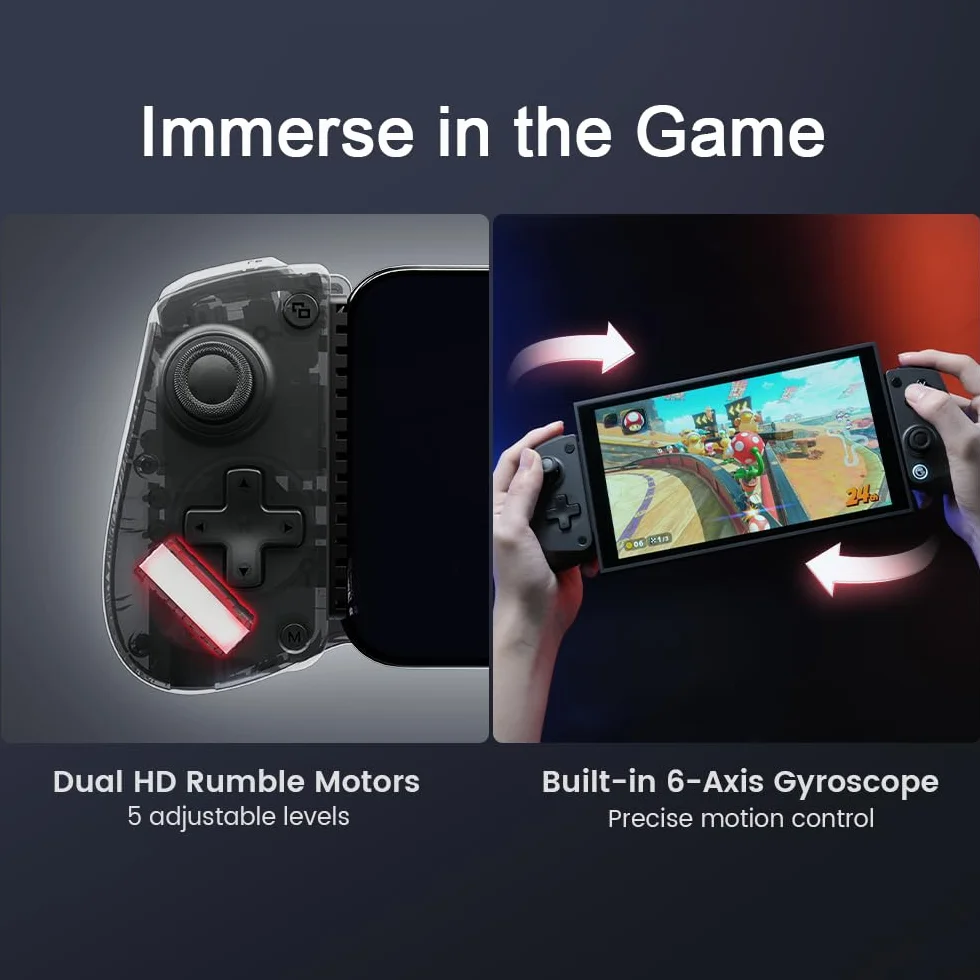 GameSir X5s Bluetooth Gaming Controller für Switch 2/Android/iOS/PC, phone Controller mit Hall Effekt Joystick, Dual HD Rumble Motoren, Turbo Funktion – Spielen Sie Call of Duty: Mobile, PUBG Mobile