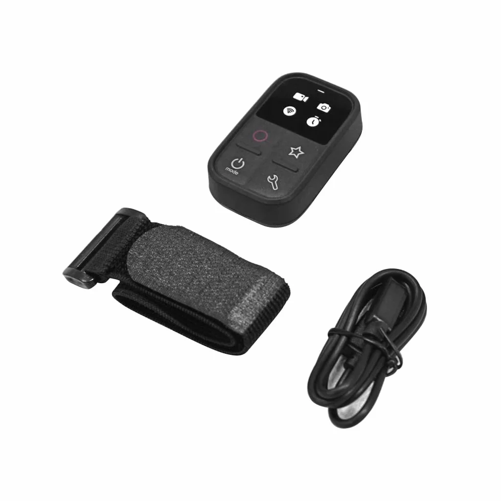 Andoer Drahtlose Smart-Fernbedienung, Ersatz für GoPro Hero 10/9/8/Max, LED, bunter Bildschirm, eingebauter Akku, 50 m Reichweite, mit Stick-Halterung, Handschlaufe, USB-Ladekabel