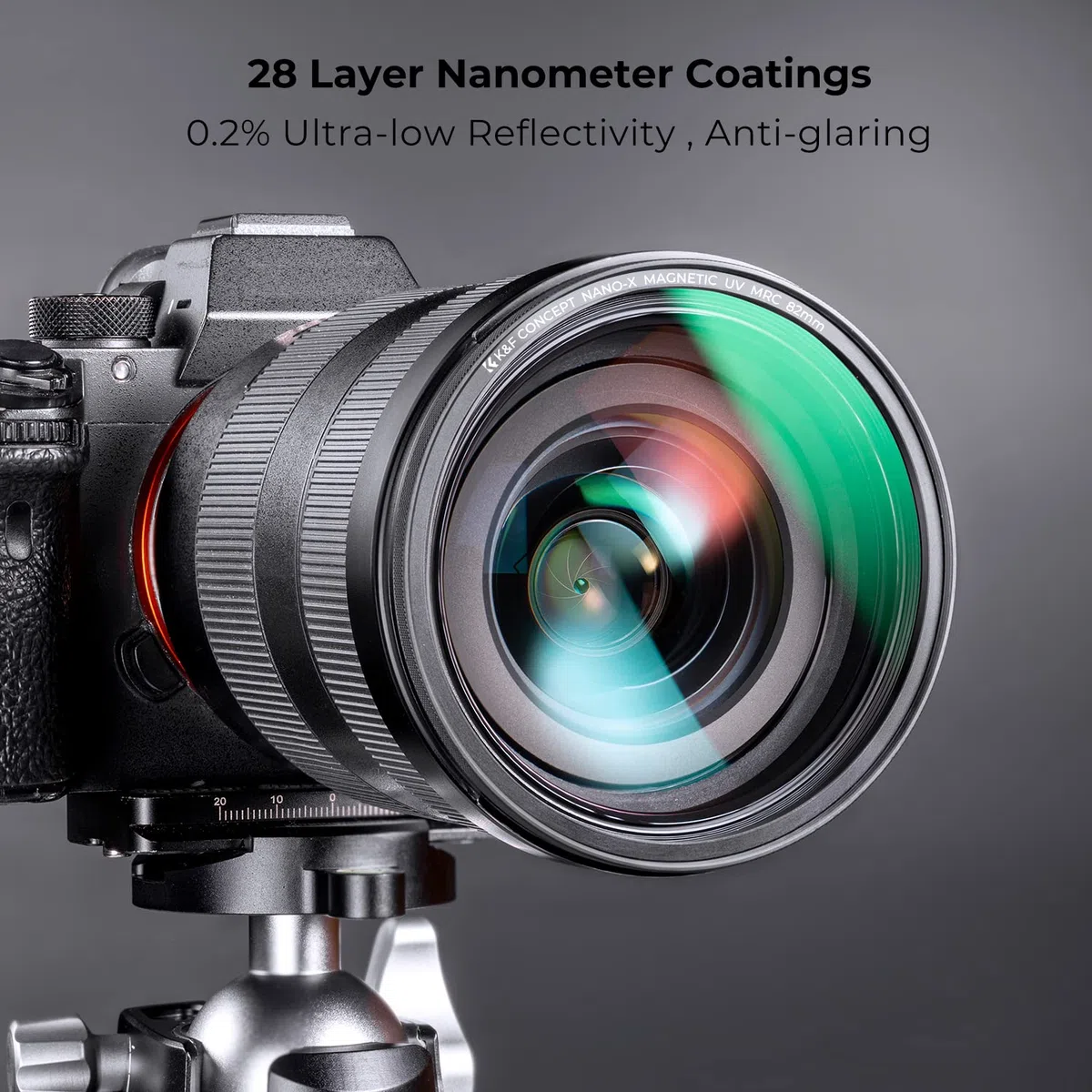 K&F CONCEPT 77MM Magnetischer MCUV Filter mit Objektivdeckel Schutzfilter Ultraviolett-Filter (Nano-Xcel)