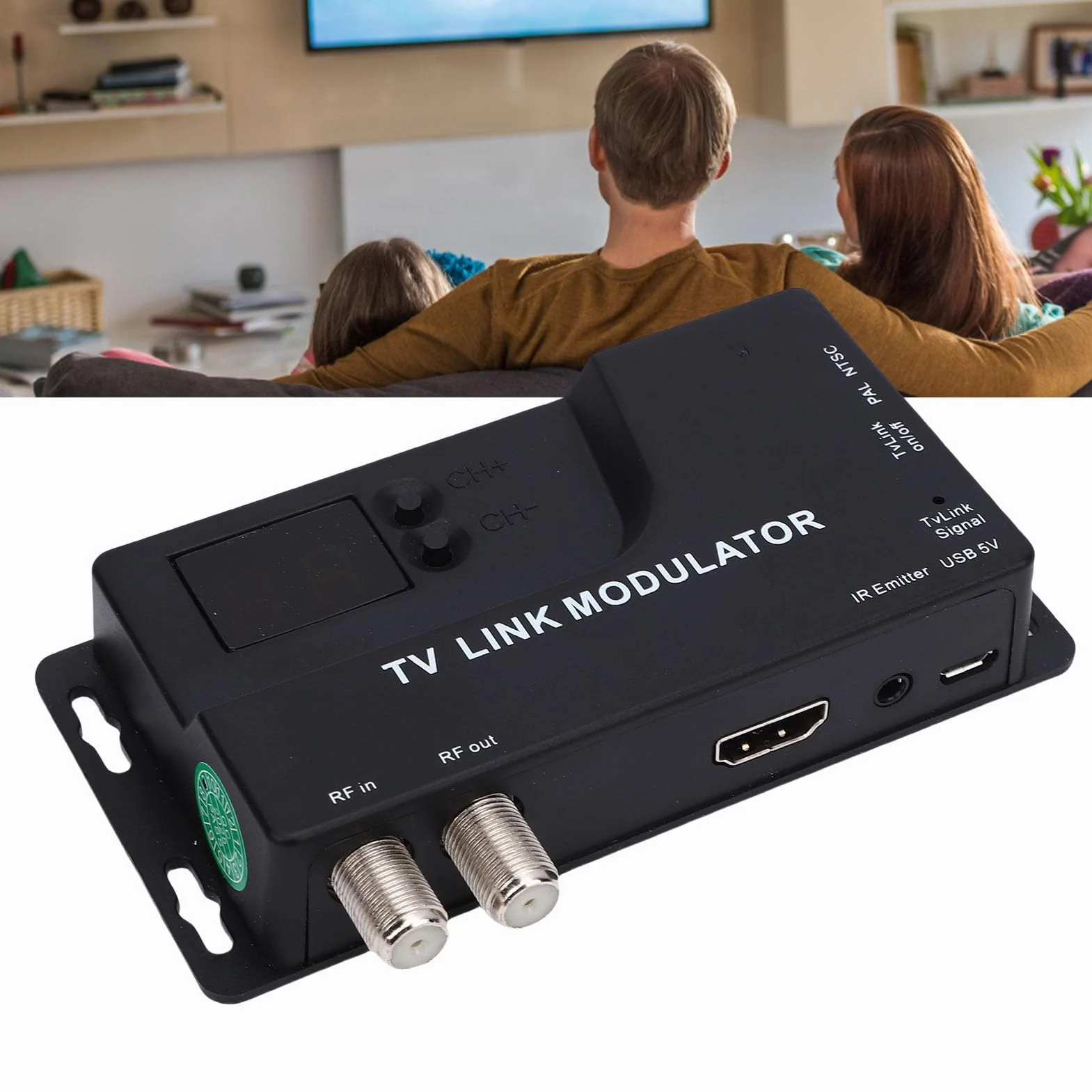 Tosuny HDMI RF Modulator, 1080P HDMI zu Koaxial Konverter mit NTSC/PAL Format, für Altes TV Hotel Kabelsystem, Kompatibel mit Streaming Media Playern und Spielekonsolen