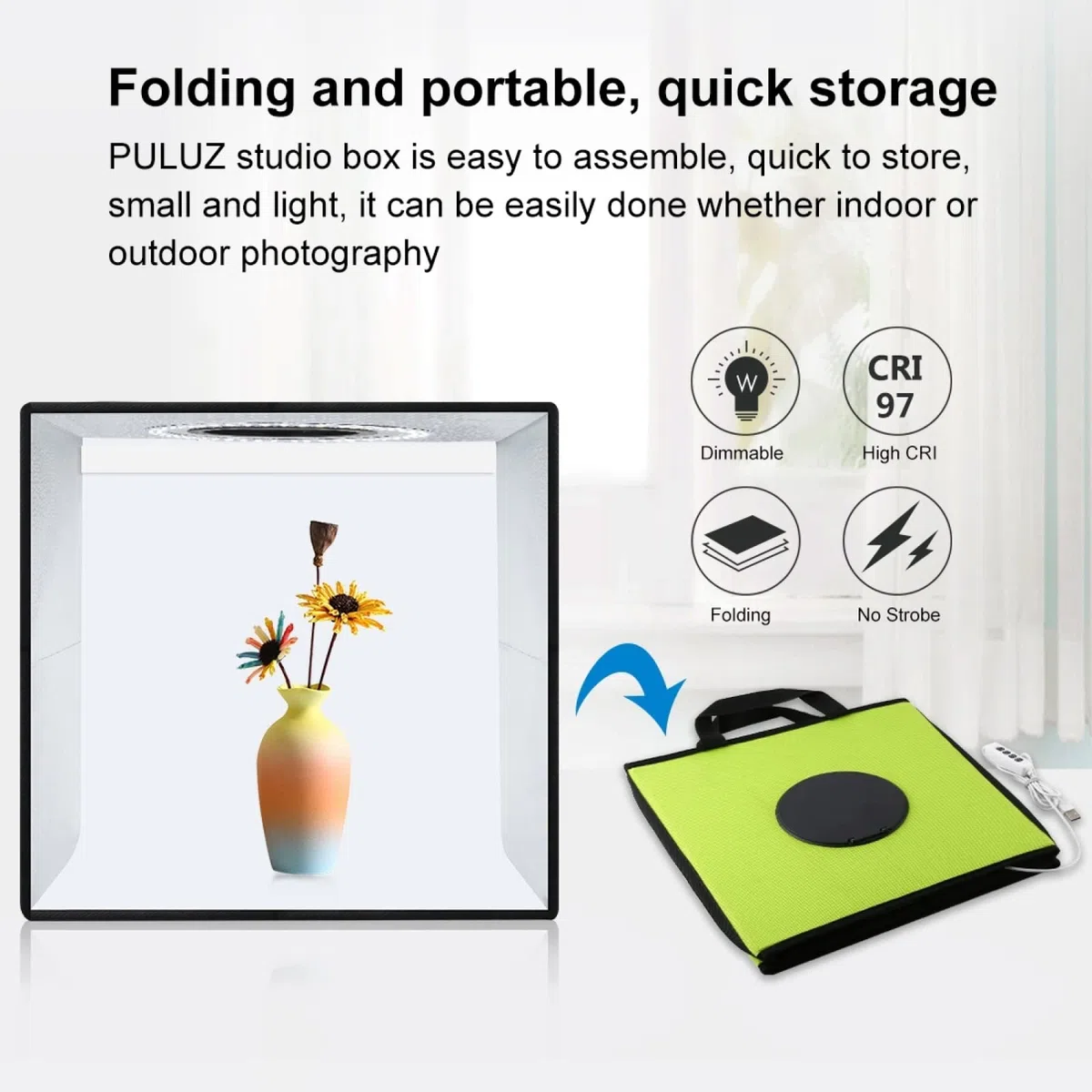 PULUZ 30cm fotobox zum fotografieren,Mini lightbox tragbares fotostudio Box Photo mit weichem lichttuch und 6 PVC-hintergründen