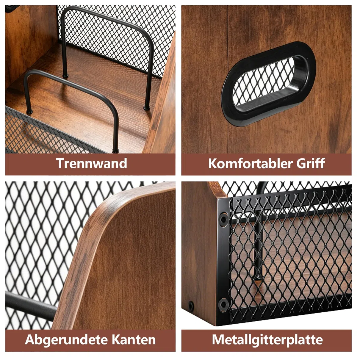 BILIONE Schallplatten Aufbewahrung - Holz & Metall Schallplatten Ständer für 7/10/12 Zoll Vinyl, Schallplattenhalter für bis zu 60 Schallplatten, Vinyl Aufbewahrung für Musikliebhaber