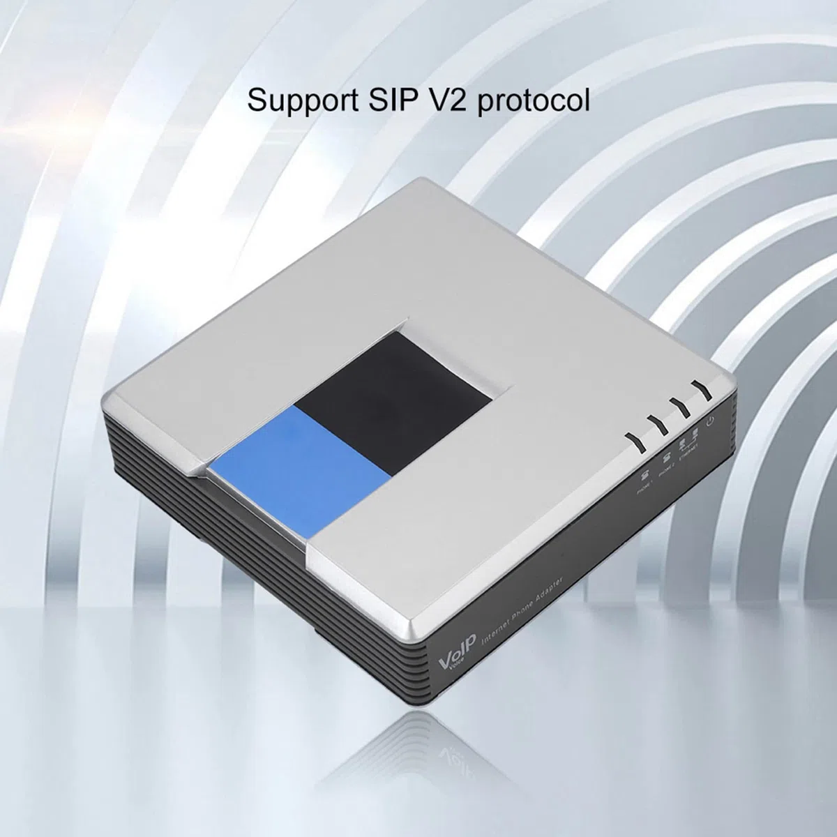 VoIP-2-Port-Adapter, Voice-Over-IP-Telefonadapter für Ferngespräche und Kostenlose Weltweite Anrufe, Leicht und Tragbar mit Netzwerkkabel, Unterstützt SIP V2-Protokoll