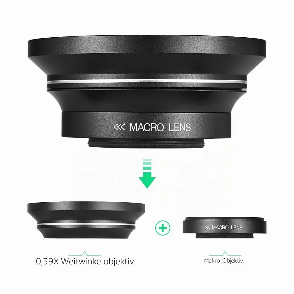Andoer 30mm 37mm 0,39X Full HD Weitwinkel Makro Objektiv für Ordro Andoer Digitalen Videokamera Camcorder