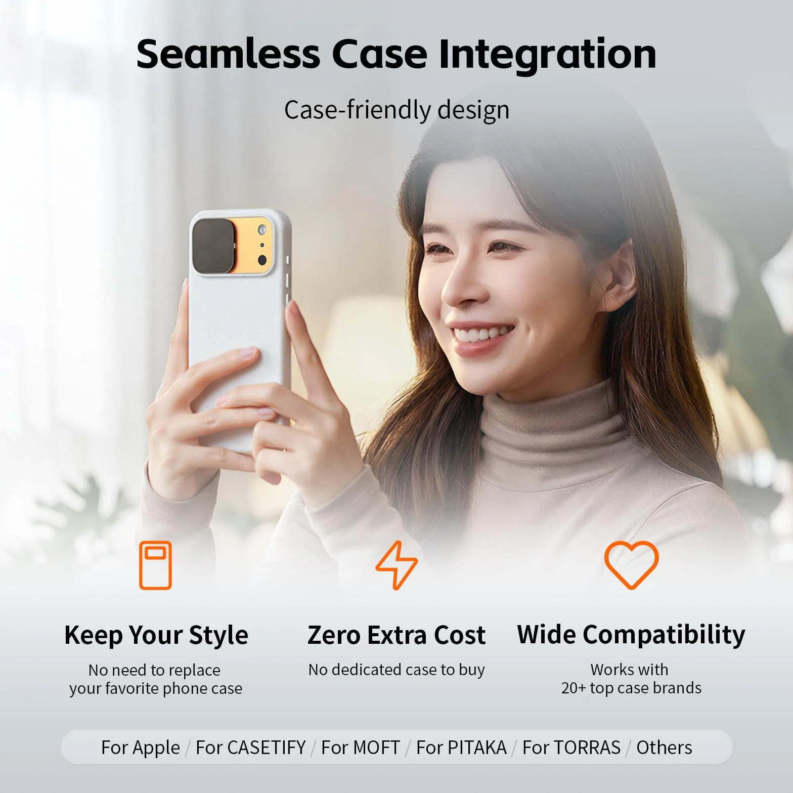 SMALLRIG Square ND & Black Mist Filter Kit für iPhone 17 Pro, Magnetische Objektivfilter mit Basishalterung, Black Mist Diffusion 1/4 Filter/ND2/ND4/ND8/ND16/ND32, 6er-Pack, Orange – 6072