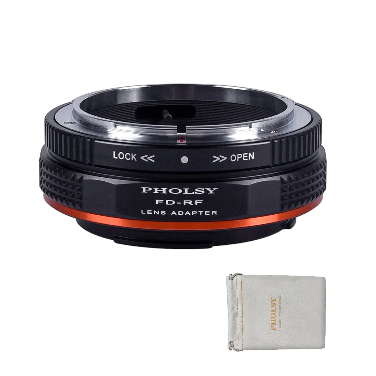 PHOLSY Objektivadapter mit Blendenhebel Manueller Fokus Kompatibel mit Canon FD FL Mount Objektiv auf Canon EOS RF Mount Kameragehäuse, FD auf RF