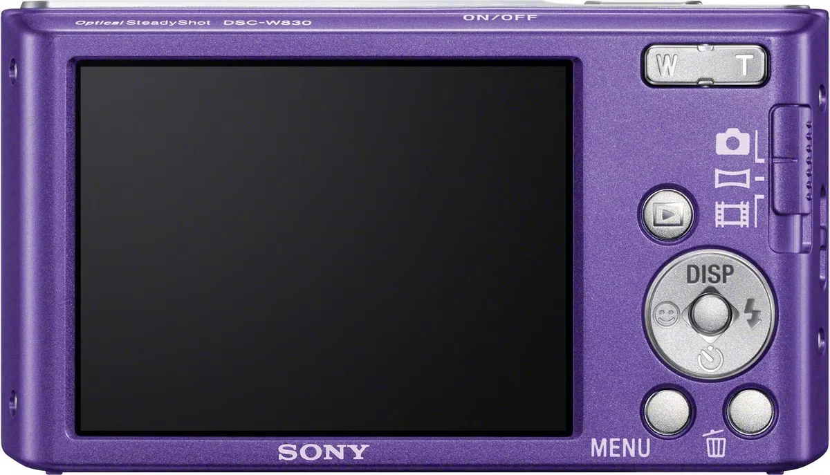 Sony DSC-W830 Digitalkamera (20,1 Megapixel, 8x optischer Zoom, 6,8 cm (2,7 Zoll) LC-Display, 25mm Carl Zeiss Vario Tessar Weitwinkelobjektiv, SteadyShot) violett