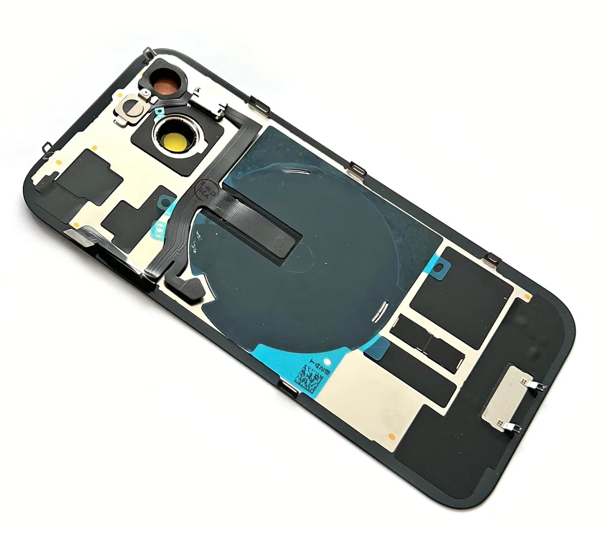 SVV Backcover, Akkudeckel passend für iPhone 15 Serie. Vormontiert : mit QI/NFC Flexkabel, Magnet, Metallträger, Kameraringe, etc. Genau wie auf das Foto. Ersatzrückglas. OEM (Blau)