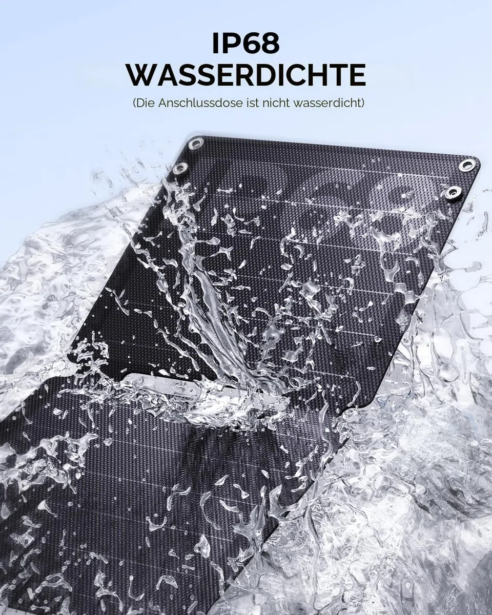21W Tragbares Solarladegerät, BigBlue Faltbar Solarpanel (5V/4,2A Max.) mit USB-A und USB-C, IP68 Wasserdicht für Wandern, Camping, Kompatibel mit Handy, Tablette, Samsung, LG usw.