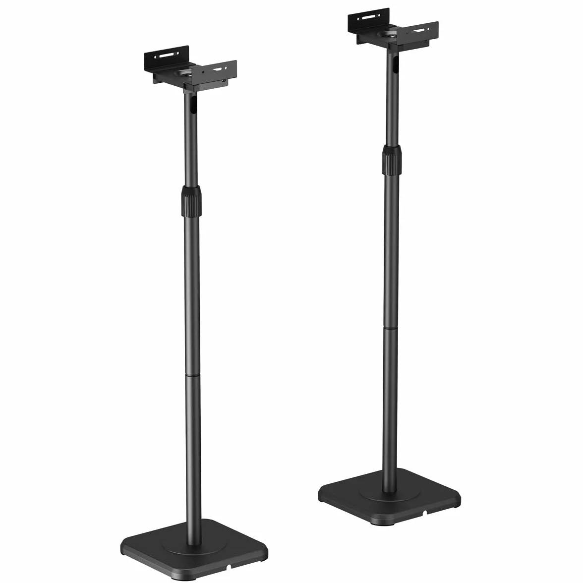 My Wall Lautsprecherständer, höhenverstellbar, 2er Set, 360° drehbar & neigbar, Kabelmanagement, für Boxen 13–28cm/5kg, schwarz, universal für Heimkino & Wohnzimmer