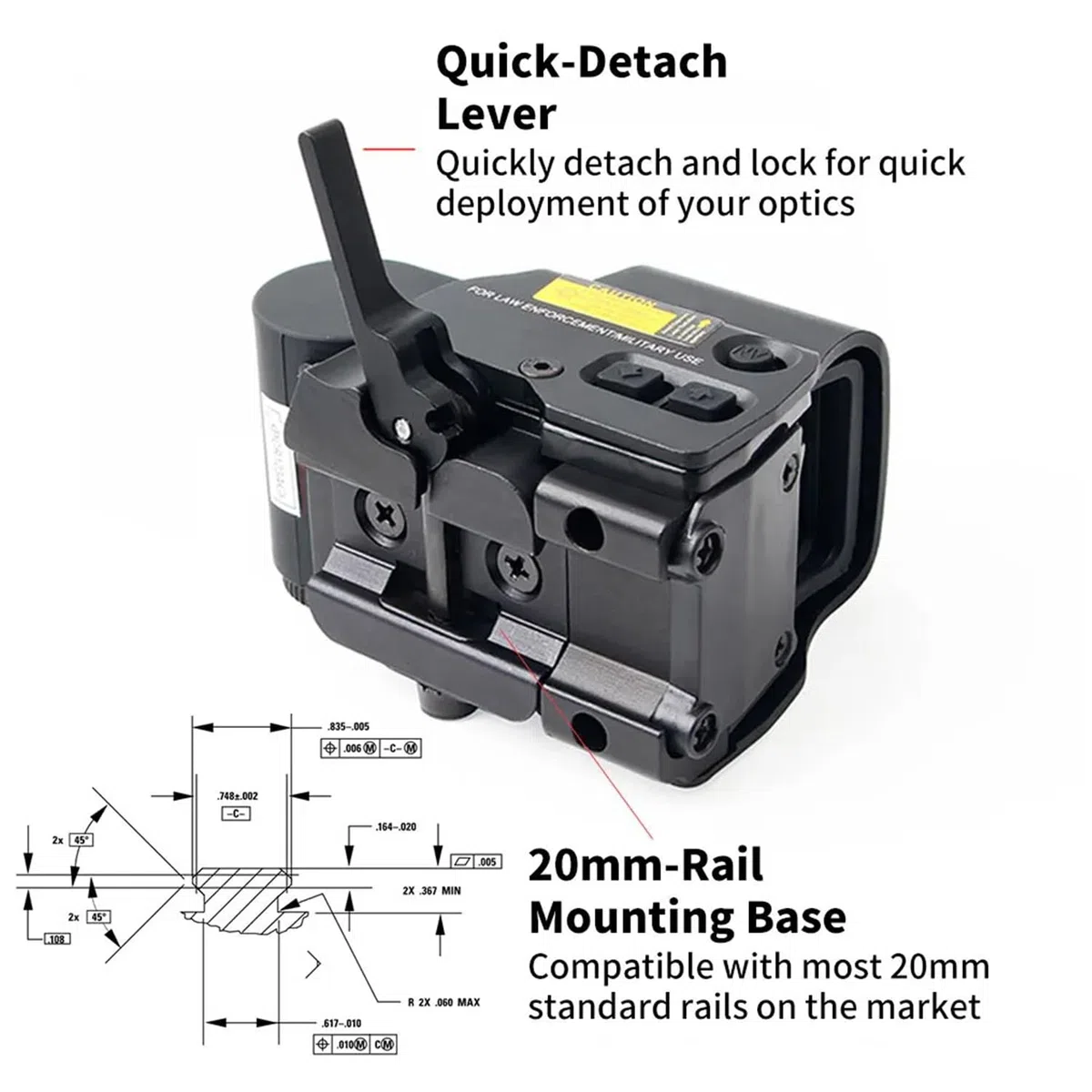 558 Holographic Sight Grün-/Rotpunkt-Zielfernrohr mit Schnellverschluss für 20-mm-Picatinny-Schienenmontage (schwarz)